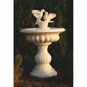 Casa Padrino Barock Vogeltr�nke Brunnen 2 Tauben Sandfarben  79 x H. 120 cm