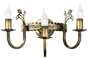 Casa Padrino Barock Wandleuchte Messing mit Patina 42 x 20 x H. 25 cm - Barockstil Metall Wandlampe - Barock Leuchten - Edel & Prunkvoll