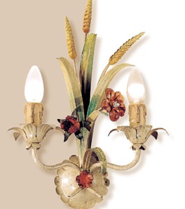 Casa Padrino Barock Wandleuchte Creme B. 29 x T. 29 cm 2-flammig - Handgefertigte Leuchte aus Italien - Barock Leuchten