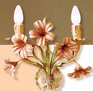 Casa Padrino Barock Wandleuchte Creme B. 33 x T. 26 cm 2-flammig - Handgefertigte Leuchte aus Italien - Barock Leuchten