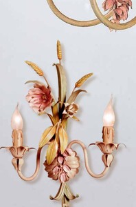 Casa Padrino Barock Wandleuchte Creme B. 38 x T. 45 cm 2-flammig - Handgefertigte Leuchte aus Italien - Barock Leuchten