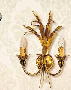 Casa Padrino Barock Wandleuchte Gold B. 33 x T. 47 cm 2-flammig - Handgefertigte Leuchte aus Italien - Barock Leuchten