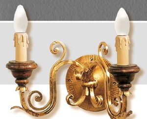 Casa Padrino Barock Wandleuchte Gold B. 35 x T. 20 cm 2-flammig - Handgefertigte Leuchte aus Italien - Barock Leuchten