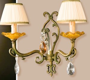 Casa Padrino Barock Wandleuchte Kupfermessing B. 42 x T. 35 cm 2-flammig - Handgefertigte Leuchte aus Italien - Barock Leuchten