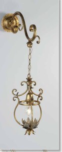 Casa Padrino Barock Wandleuchte T. 40 cm 1-flammig - Handgefertigte Leuchte aus Italien - Barock Leuchten