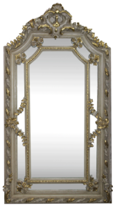 Casa Padrino Barock Wandspiegel Creme Antik Stil / Gold 115 x H. 215 cm - Prunkvoller Barock Spiegel mit wundersch�nen Verzierungen - M�bel im Barockstil