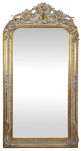 Casa Padrino Barock Wandspiegel Gold / Wei� 85 x H. 160 cm - Barock Spiegel mit wundersch�nen Verzierungen - Barock M�bel