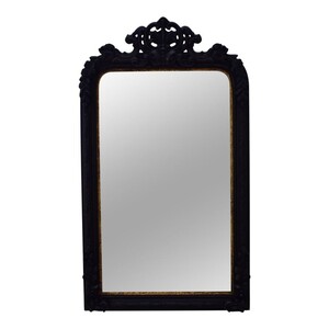 Casa Padrino Barock Wandspiegel Schwarz 90 x H. 158 cm - Prunkspiegel mit dekorativer Krone