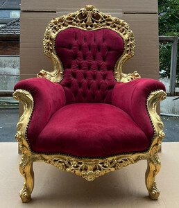 Casa Padrino Barock Sessel Bordeauxrot / Gold - Handgefertigter Antik Stil Wohnzimmer Sessel - Antik Stil Mbel - Barock Wohnzimmer Mbel
