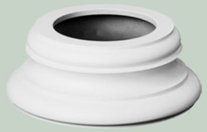 Casa Padrino Barock Zierelement Sockel Wei�  32 x H. 12,5 cm - Runder Deko S�ulenfu� im Barockstil