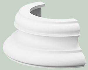 Casa Padrino Barock Zierelement S�ulenfu� Sockel Wei� 32 x 16 x H. 12,5 cm - Prunkvolle Wanddeko - Barock Deko