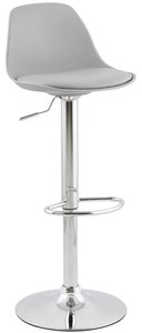 Casa Padrino Barstuhl Grau / Silber H. 81-104 cm - Moderner h�henverstellbarer Barhocker mit hochwertigem Kunstleder - Barm�bel