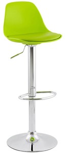 Casa Padrino Barstuhl Gr�n / Silber H. 81-104 cm - Moderner h�henverstellbarer Barhocker mit hochwertigem Kunstleder - Barm�bel