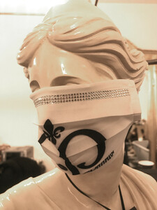 Casa Padrino Bling Bling Maske Wei / Schwarz - CP Maske mit Glitzersteinen SPECIAL