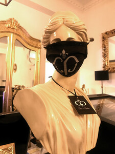 Casa Padrino Bling Bling Maske Schwarz / Silber - CP Maske mit schwarzen Glitzersteinen