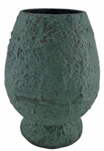 Casa Padrino Deko Vase Mintgrn  21 x H. 29 cm - Runde Aluminium Blumenvase - Deko Accessoires