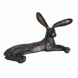Casa Padrino Bronze Deko Skulptur Hase 62 cm - Bronze Garten Figur