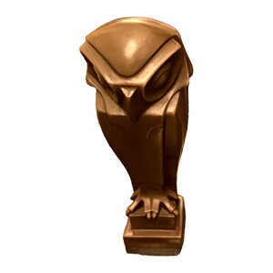 Casa Padrino Bronzefigur Eule Bronze / Schwarz - Dekorative Vogelskulptur im Art Deco Stil