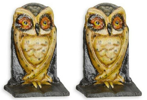 Casa Padrino Gusseisen Buchsttzen Set Eule Mehrfarbig 7,7 x 5 x H. 11,3 cm - Wohnzimmer & Schreibtisch Deko Accessoires