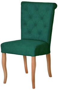 Casa Padrino Chesterfield Neo Barock Esszimmer Stuhl Dunkelgr�n / Naturfarben - Chesterfield Neo Barock K�chen Stuhl - Esszimmer M�bel - Chesterfield M�bel - Neo Barock M�bel