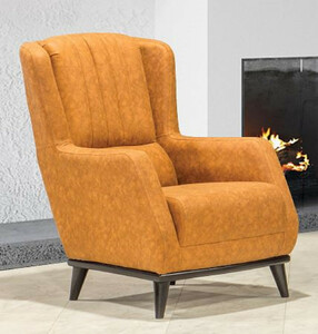 Casa Padrino Luxus Ohrensessel Hellbraun / Schwarz 80 x 80 x H. 90 cm - Moderner Wohnzimmer Sessel - Wohnzimmer M�bel