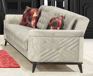 Casa Padrino Chesterfield Schlafsofa Grau / Schwarz 230 x 90 x H. 80 cm - Modernes Wohnzimmer Sofa - Chesterfield Wohnzimmer Mbel