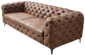 Casa Padrino Chesterfield Wohnzimmer Sofa Antik Braun 240 x 97 x H. 73 cm - Chesterfield Wohnzimmer M�bel