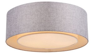 Casa Padrino Deckenleuchte Grau  52 x H. 17,5 cm - Moderne stilsichere Leuchte mit Metallrahmen und Stoffbezug