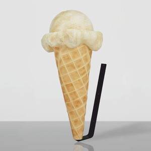 Casa Padrino Wanddeko Eis im H�rnchen Beige / Schwarz H. 105 cm - Eisdielen Dekoration