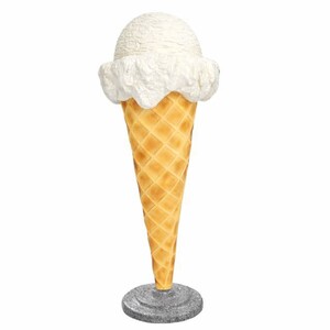 Casa Padrino Deko Eis im H�rnchen Wei� / Naturfarben / Grau H. 105 cm - Eisdielen Dekoration