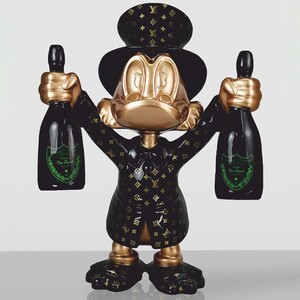 Casa Padrino Deko Figur Ente Schwarz / Gold / Gr�n H. 45 cm - Deko Figuren