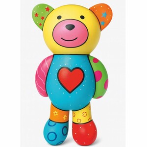 Casa Padrino Deko Figur Teddyb�r Herz Bunt H. 46 cm - Deko Skulptur
