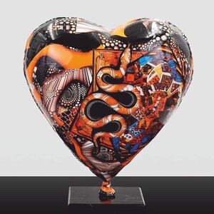 Casa Padrino Deko Luftballon in Herzform Bunt H. 30 cm - Schreibtisch Deko