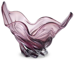 Casa Padrino Luxus Schssel Lila 42 x 27 x H. 25 cm - Moderne Deko Schssel aus mundgeblasenem Glas - Deko Accessoires - Luxus Qualitt