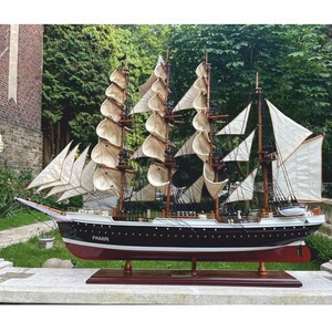 Casa Padrino Deko Segelschiff Pamier 93 cm - Handgefertigtes Modellschiff