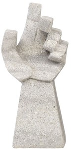 Casa Padrino Designer Sandstein Skulptur Hand Grau 18 x 13 x H. 41 cm - Deko Accessoires - Gartendeko