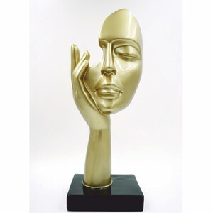 Casa Padrino Deko Skulptur Gold / Schwarz H. 50 cm - B�ro Deko