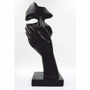Casa Padrino Deko Skulptur Schwarz H. 50 cm - Deko Figuren