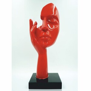 Casa Padrino Deko Skulptur Rot / Schwarz H. 50 cm - B�ro Deko