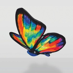 Casa Padrino Deko Skulptur Schmetterling Bunt 60 cm - Gro�e Deko Figur