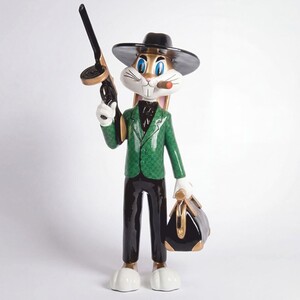 Casa Padrino Deko Skulptur Hase Bunt H. 120 cm - Garten Deko Figur