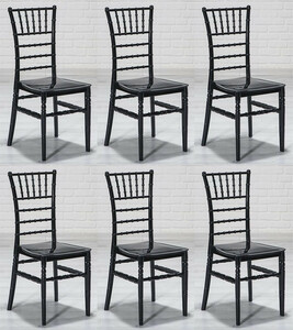 Casa Padrino Designer Acryl Stuhl Set Schwarz 40 x 46 x H. 92,5 cm - Esszimmerst�hle - Acryl Esszimmer M�bel