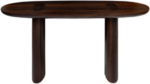 Casa Padrino Luxus Eukalyptus Furnier Konsole Dunkelbraun 180 x 45 x H. 75 cm - Massivholz Konsolentisch - Wohnzimmer M�bel - Luxus Qualit�t