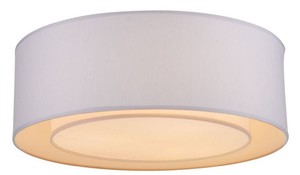 Casa Padrino Deckenleuchte Wei� / Grau  52 x H. 17,5 cm - Moderne stilsichere Leuchte mit Metallrahmen und Stoffbezug