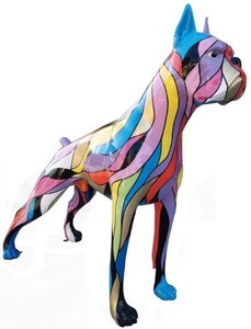 Casa Padrino Designer Dekofigur Boxer Hund Mehrfarbig 190 x H. 173 cm - Riesige Skulptur - Gartendeko