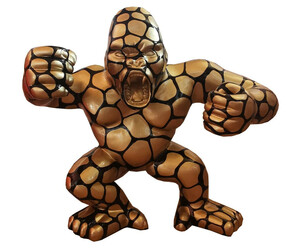 Casa Padrino Designer Deko Skulptur Gorilla Affe Gold / Schwarz 125 x 60 x H. 102 cm - Wetterbest�ndige Dekofigur - Garten Terrassen Deko