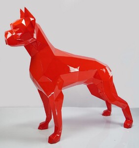 Casa Padrino XXL Deko Skulptur Boxer Hund Rot 190 cm - Riesige Garten Figur