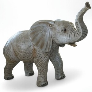 Casa Padrino XXL Deko Skulptur Elefant Grau 175 x H. 123 cm - Garten Figur