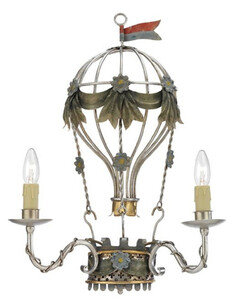 Casa Padrino Luxus Jugendstil Wandleuchte Hei�luftballon Silber / Mehrfarbig 37 x 15 x H. 50 cm - Barock & Jugendstil Wohnzimmer Wandleuchten