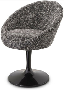 Casa Padrino Luxus Esszimmerstuhl Schwarz 67 x 57 x H. 78,5 cm - Drehstuhl im 60er Jahre Design - Luxus Esszimmer M�bel